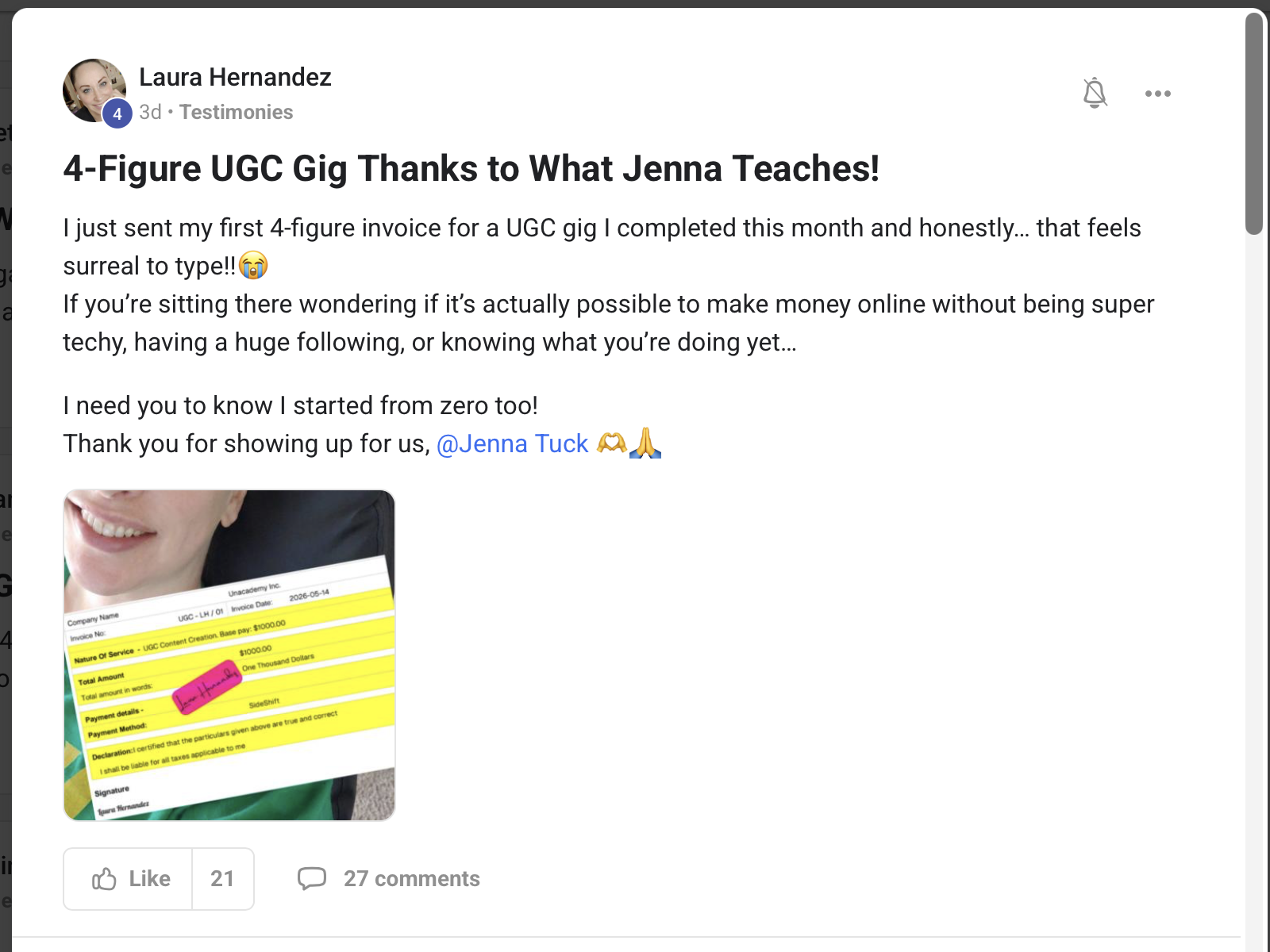 Community testimonial 5